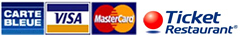 Possiblités de paiement : carte bleue, visa, mastercard, ticket restaurant
